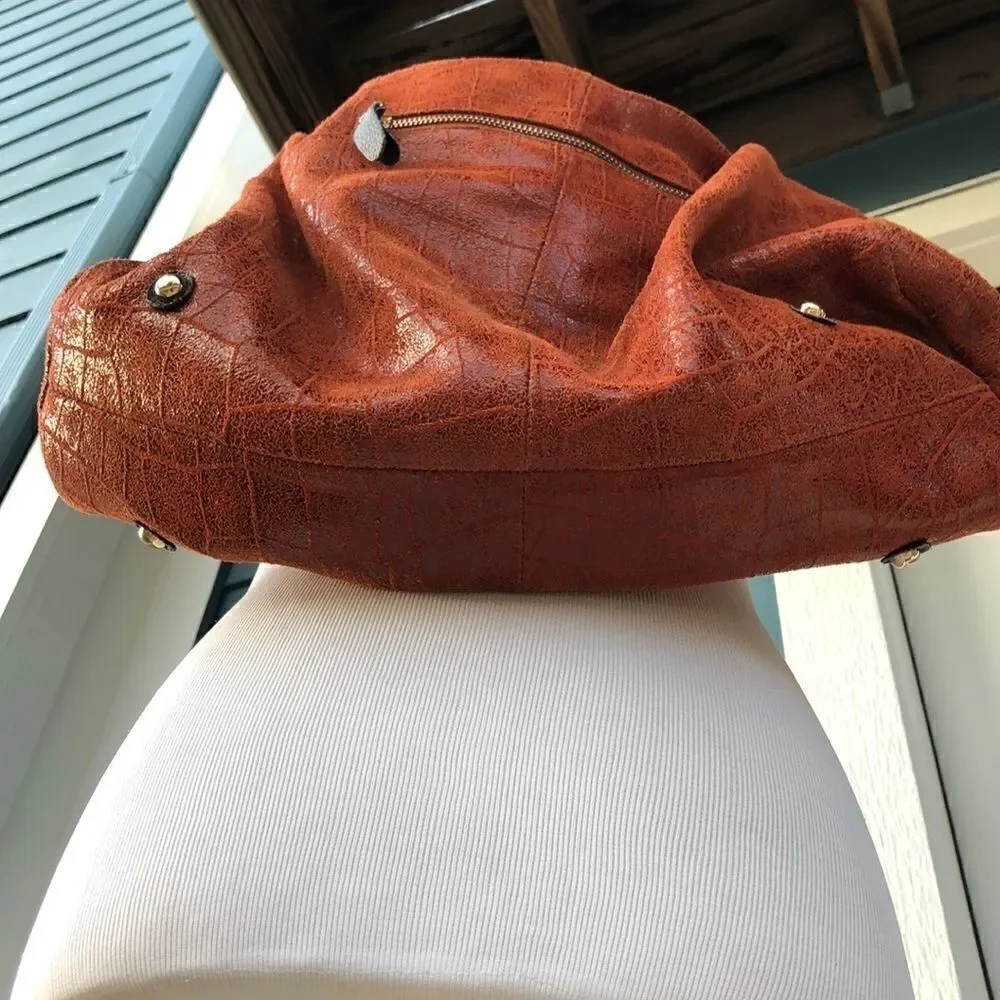 Lola Barnard Burnt Orange  Vegan Suede Bag